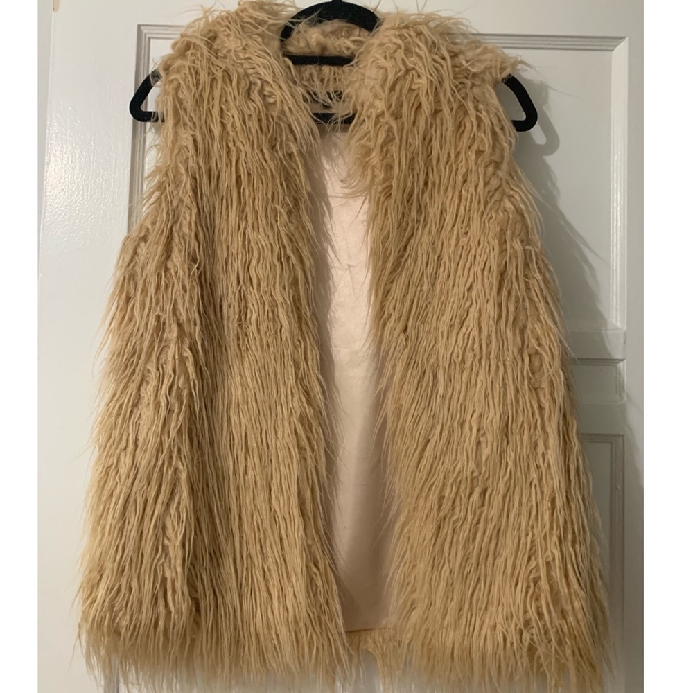Faux Fur Tan Vest size S
